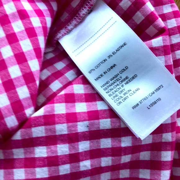 Pretty pink checked blouse with ruffle sleeve L - Picture 5 of 7